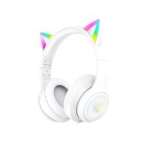 หูฟังเกมมิ่ง Onikuma gaming Headset B90 RGB Cat Ear Bluetooth 5.0 White