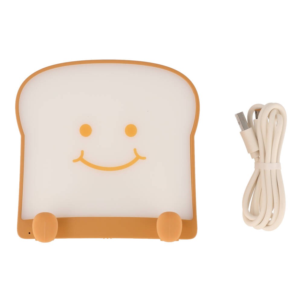 โคมไฟตั้งโต๊ะ QPLUS Toast Bread LED Night Lamp - Smile face