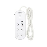 รางปลั๊กไฟ VOX Plug Nova iOT 1 Switch 5 Outlet 2 USB 1 Type-C 1 PD20W Fast Charge 3M. White