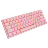 คีย์บอร์ดเกมมิ่ง Tsunami Gaming Keyboard MK-61 Pro Sakura Pink Blue Switch