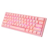 คีย์บอร์ดเกมมิ่ง Tsunami Gaming Keyboard MK-61 Pro Sakura Pink Blue Switch