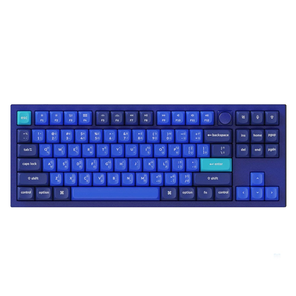 คีย์บอร์ดเกมมิ่ง Keychron Gaming Keyboard Q3 Hot swap RGB Backlight Knob - Blue frame-A Blue switch Th