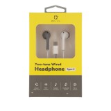 หูฟังมีสาย QPLUS Two-tone Wired Earbud Headphone Type-C Gray/White