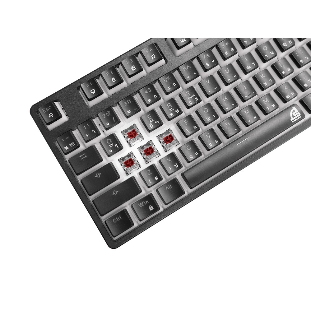 คีย์บอร์ดเกมมิ่ง Signo Gaming Keyboard Nuzzon KB-751 Wireless Mechanical Black (Red Switch)