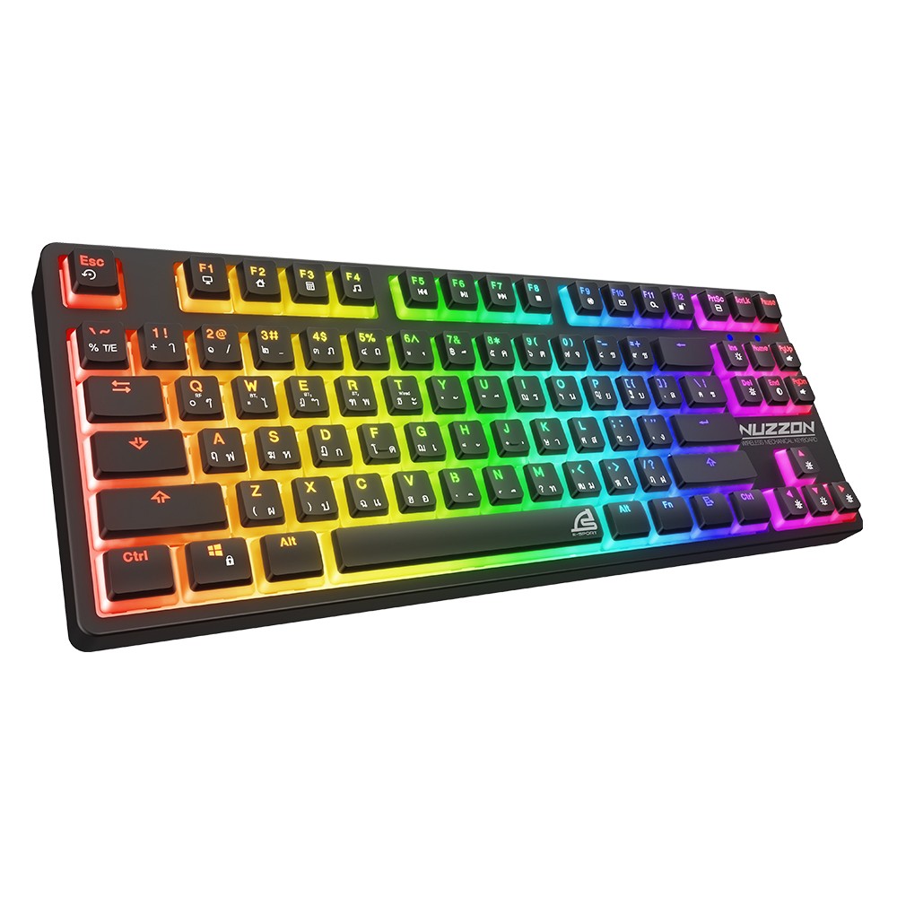 คีย์บอร์ดเกมมิ่ง Signo Gaming Keyboard Nuzzon KB-751 Wireless Mechanical Black (Blue Switch)