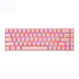 คีย์บอร์ดเกมมิ่ง Tsunami Gaming Keyboard MK-68 Pro Sakura Pink Blue Switch