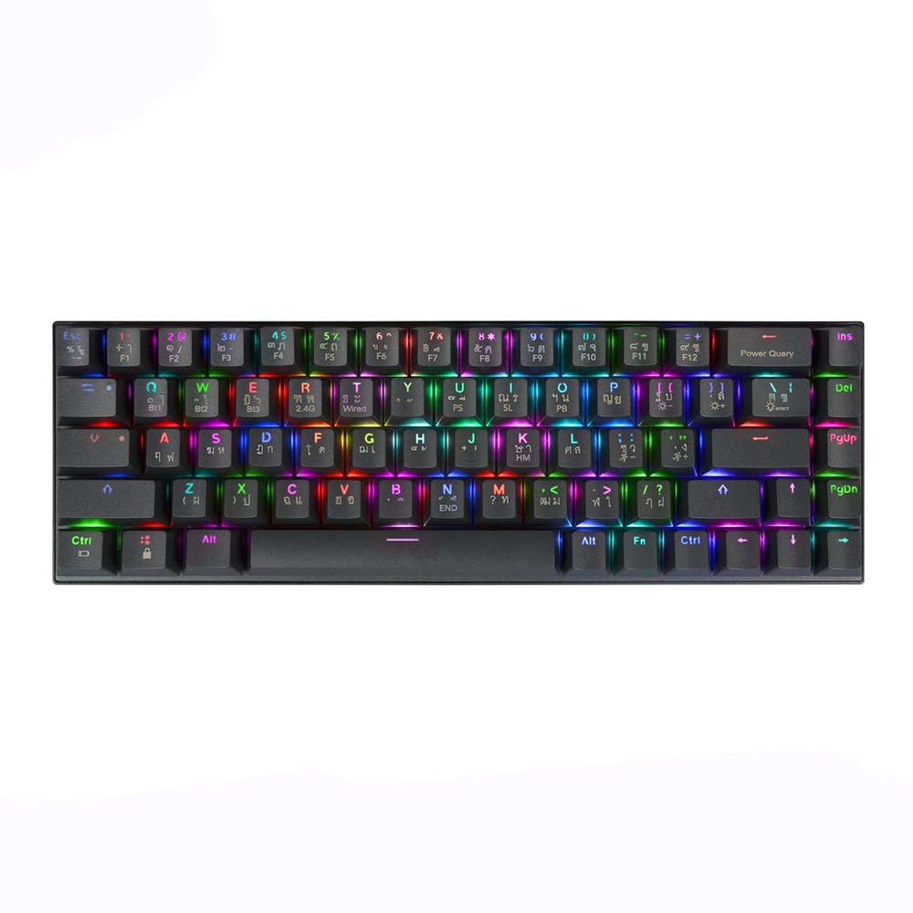 คีย์บอร์ดเกมมิ่ง Tsunami Gaming Keyboard MK-68 Pro Graphite Gray Blue Switch