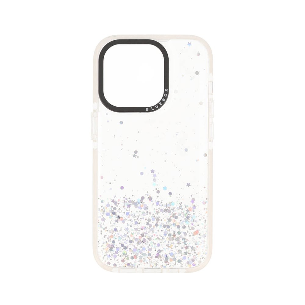 เคส Blue Box iPhone 14 Pro Clear Glitter with black camera frame