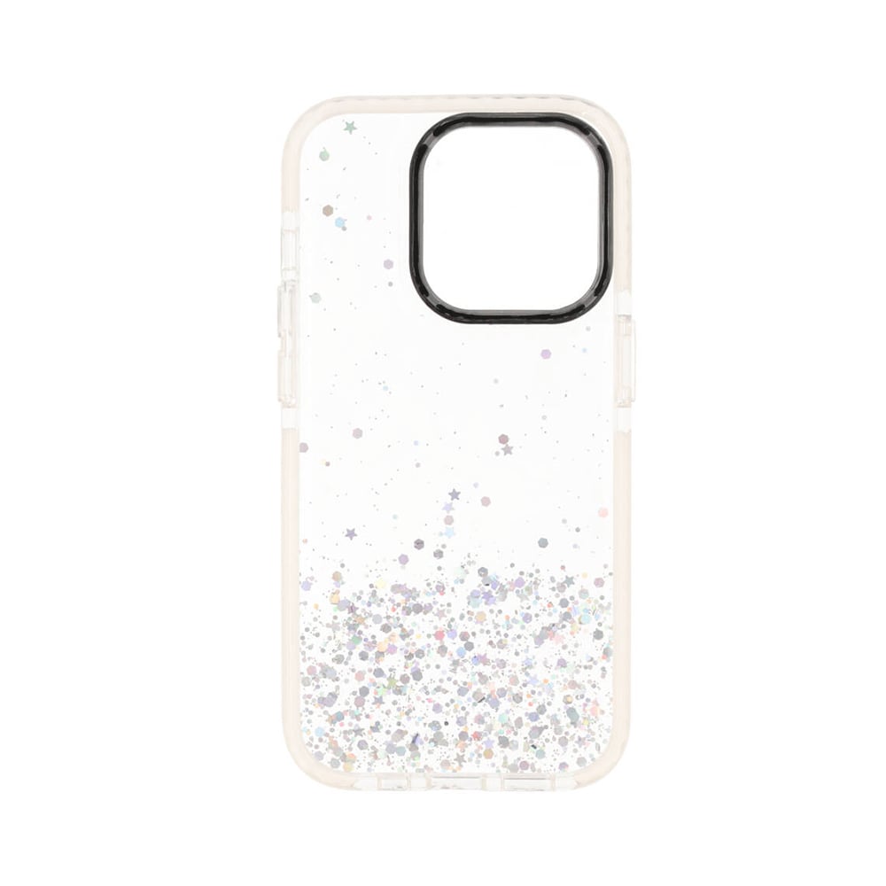 Blue Box Case iPhone 14 Plus (6.7) Clear Glitter with black camera