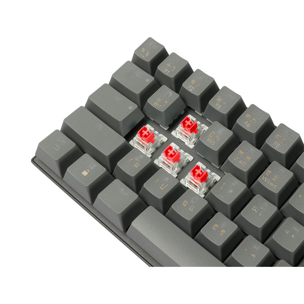 คีย์บอร์ดเกมมิ่ง Tsunami Gaming Keyboard MK-68 Max Cement Gray Red Switch