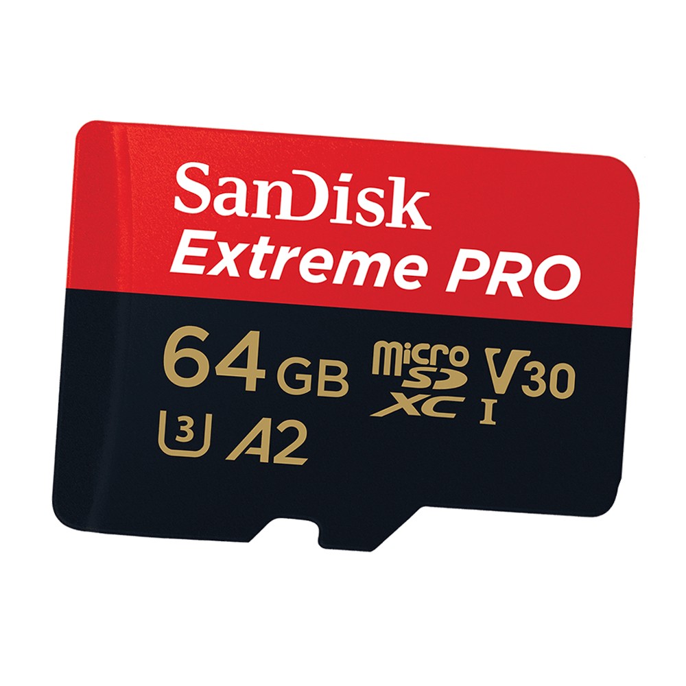 เมมโมรี่การ์ด SanDisk Extreme Pro microSDXC 64GB V30 U3 C10 A2 200MB/s R 140MB/s W with SD adaptor (SDSQXCD-64G-GN6MA)