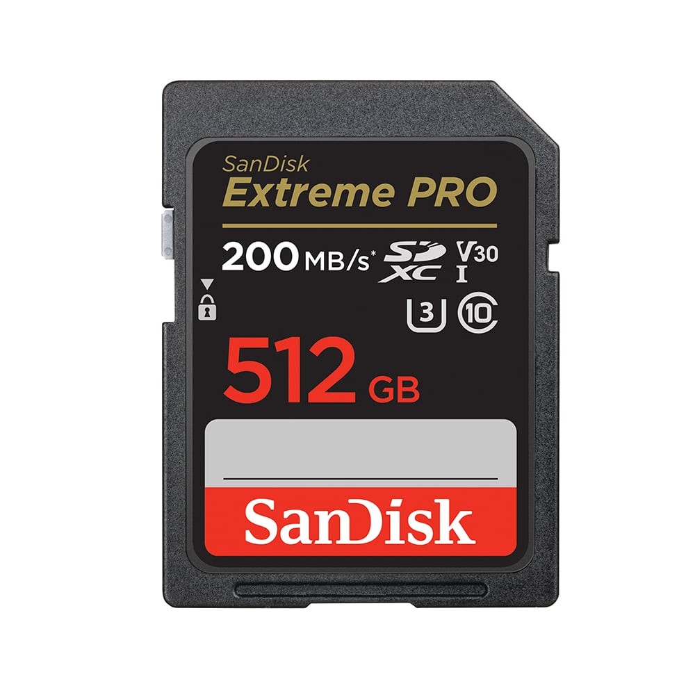 เมมโมรี่การ์ด SanDisk Extreme Pro SDXC 512GB V30 U3 C10 200MB/s R 140MB/s W (SDSDXXD-512G-GN4IN)