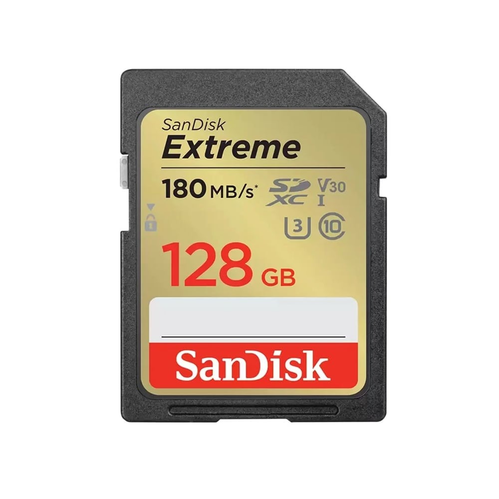 เมมโมรี่การ์ด SanDisk Extreme SDXC 128GB V30 U3 C10 180MB/s R 90MB/s W (SDSDXVA-128G-GNCIN)