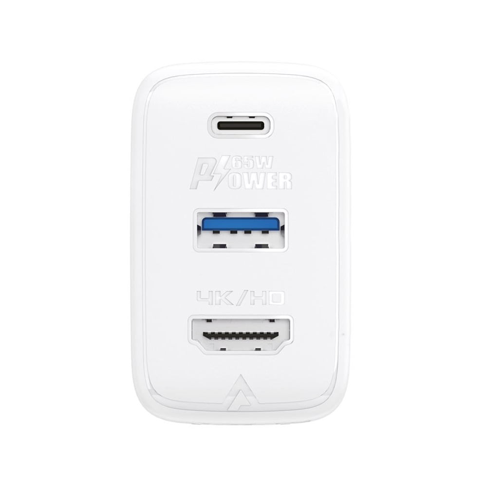 ACEFAST Wall USB Charger 1 USB-A / 1 USB-C (PD65W) (US) + USB-C to USB-C Cable 1.8M White