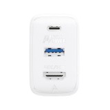 ACEFAST Wall USB Charger 1 USB-A / 1 USB-C (PD65W) (US) + USB-C to USB-C Cable 1.8M White