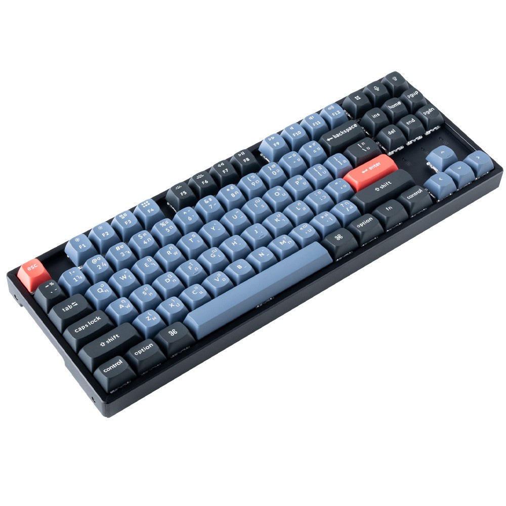 คีย์บอร์ดเกมมิ่ง Keychron Gaming Keyboard K8 Pro Swappable RGB Backlight Aluminum Blue Switch - Black (Eng/TH)