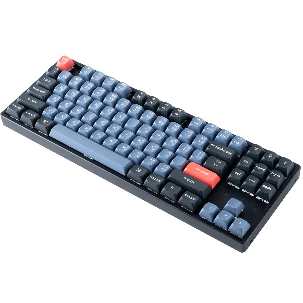 คีย์บอร์ดเกมมิ่ง Keychron Gaming Keyboard K8 Pro Swappable RGB Backlight Aluminum Blue Switch - Black (Eng/TH)