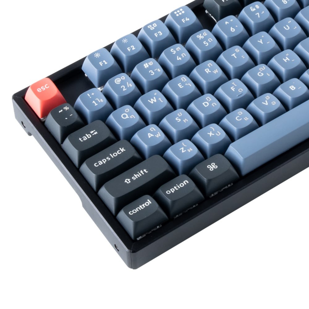 คีย์บอร์ดเกมมิ่ง Keychron Gaming Keyboard K8 Pro Swappable RGB Backlight Aluminum Blue Switch - Black (Eng/TH)