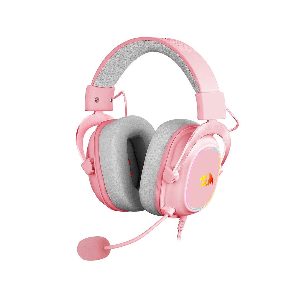 หูฟังเกมมิ่ง Redragon gaming Headset ZEUS H510 RGB Pink