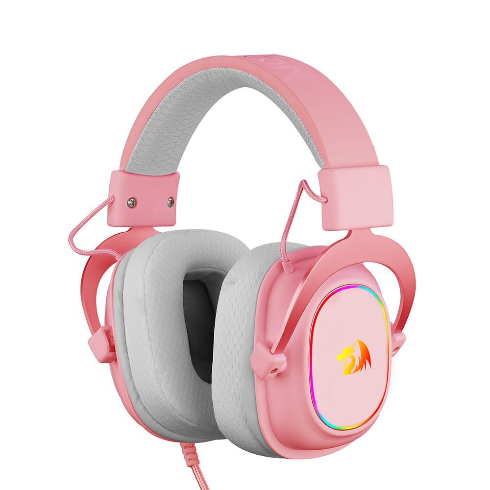 หูฟังเกมมิ่ง Redragon gaming Headset ZEUS H510 RGB Pink