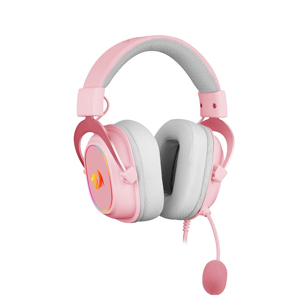 หูฟังเกมมิ่ง Redragon gaming Headset ZEUS H510 RGB Pink