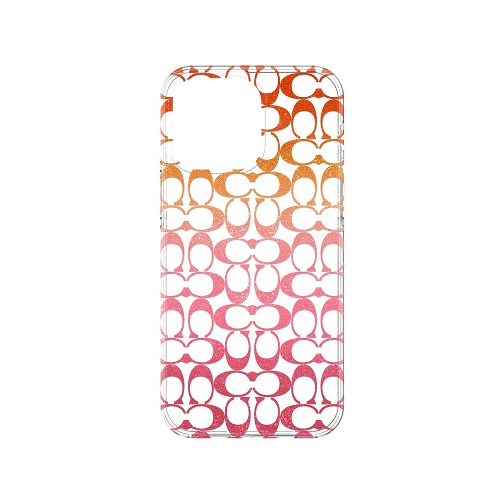 เคส Coach iPhone 14 Pro Max Signature C Pink Ombre Glitter