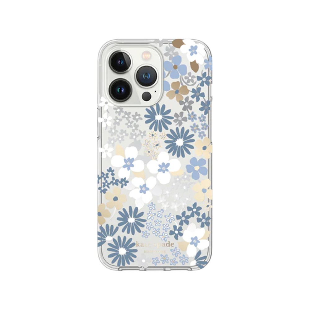 เคส Kate Spade New York iPhone 14 Pro Max Flower Fields/Dusty Blue/Silver Foil/Gold Foil/Gems