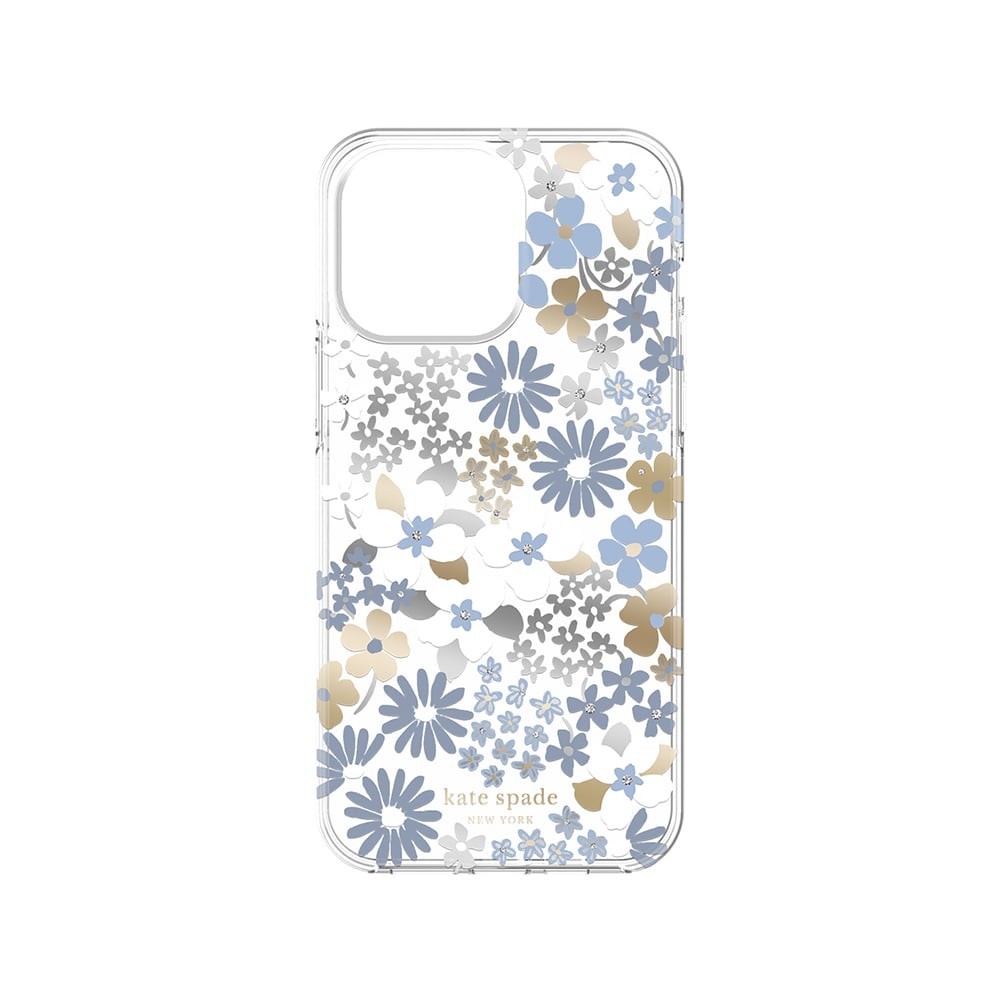 เคส Kate Spade New York iPhone 14 Pro Max Flower Fields/Dusty Blue/Silver Foil/Gold Foil/Gems
