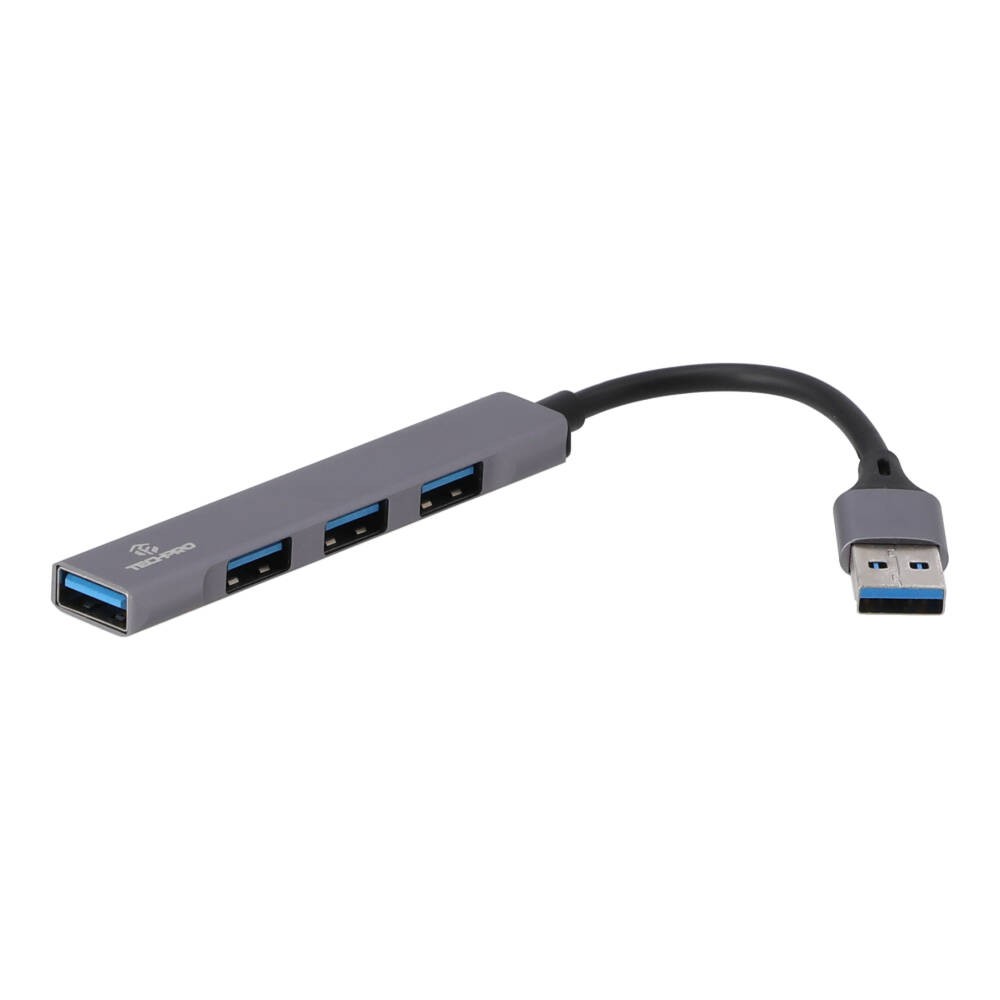 TECHPRO Port Hub USB-A to USB-A 4 ports Hub Gray