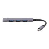 TECHPRO Port Hub Type-C to USB-A 4 ports Hub Gray