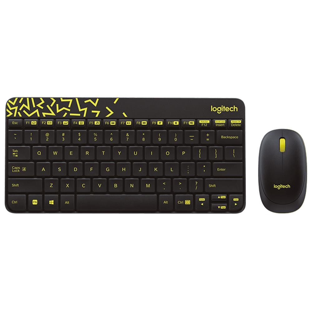 เมาส์และคีย์บอร์ด Logitech Wireless Mouse + Keyboard MK240 Black Chartreuse (TH/EN)