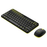 เมาส์และคีย์บอร์ด Logitech Wireless Mouse + Keyboard MK240 Black Chartreuse (TH/EN)