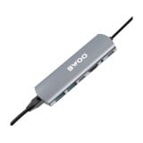 BWOO Port Hub  7-in-1 USB-C to 2x USB-A, USB-C, HDMI, AUX, Lan and PD (BO-TA07) Gray