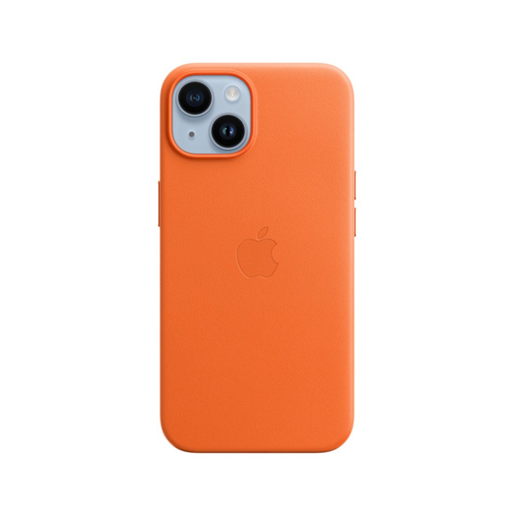 Apple iPhone 14 Leather Case with MagSafe - Orange