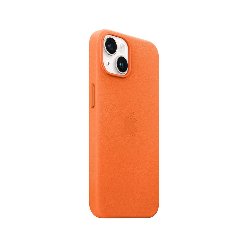 Apple iPhone 14 Leather Case with MagSafe - Orange