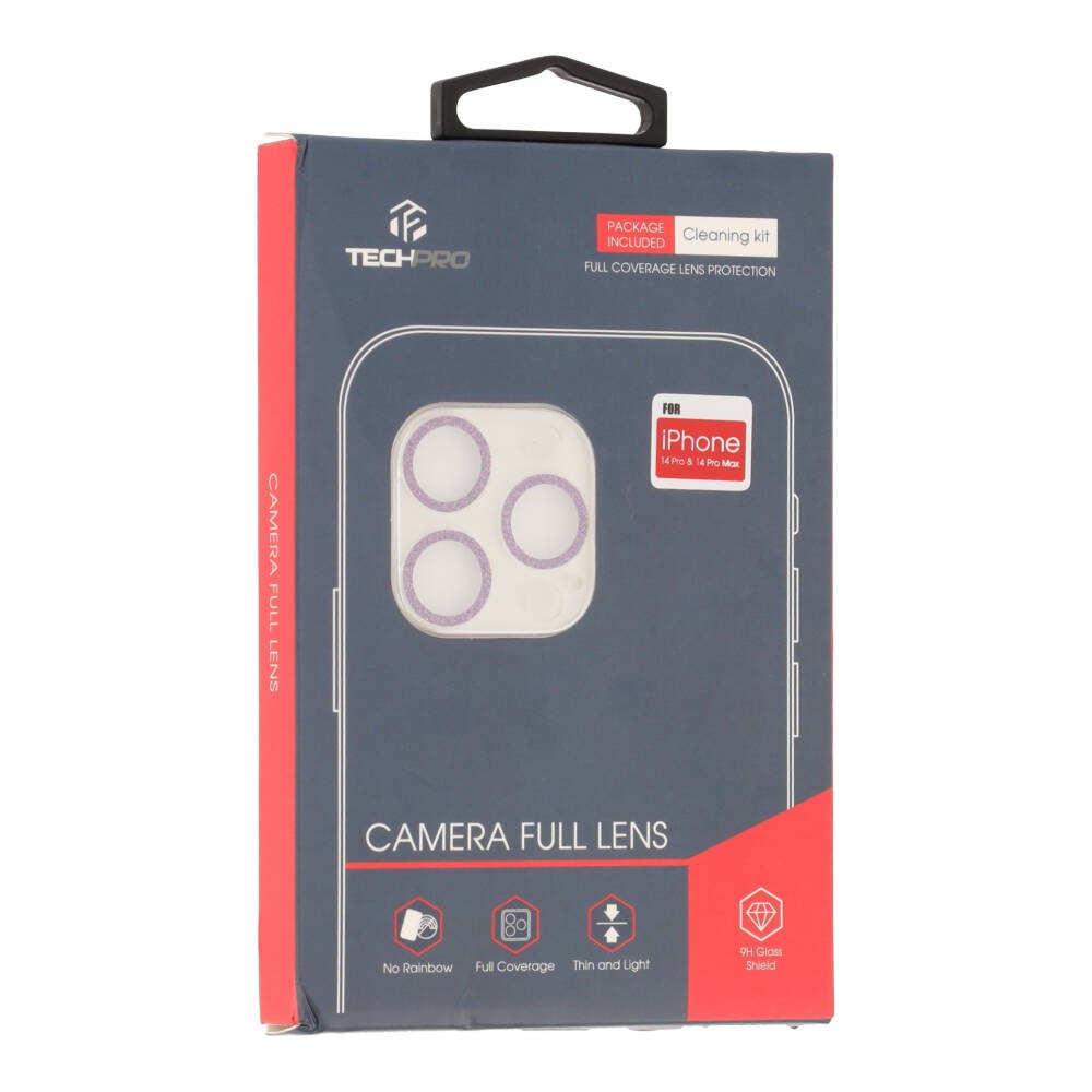 TECHPRO ฟิล์มกันเลนส์ Camera Full Lens iPhone 14 Pro/14 Pro Max Deep Purple