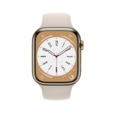 Apple Watch Series 8 GPS + Cellular 45mm Gold Stainless Steel Case with Starlight Sport Band