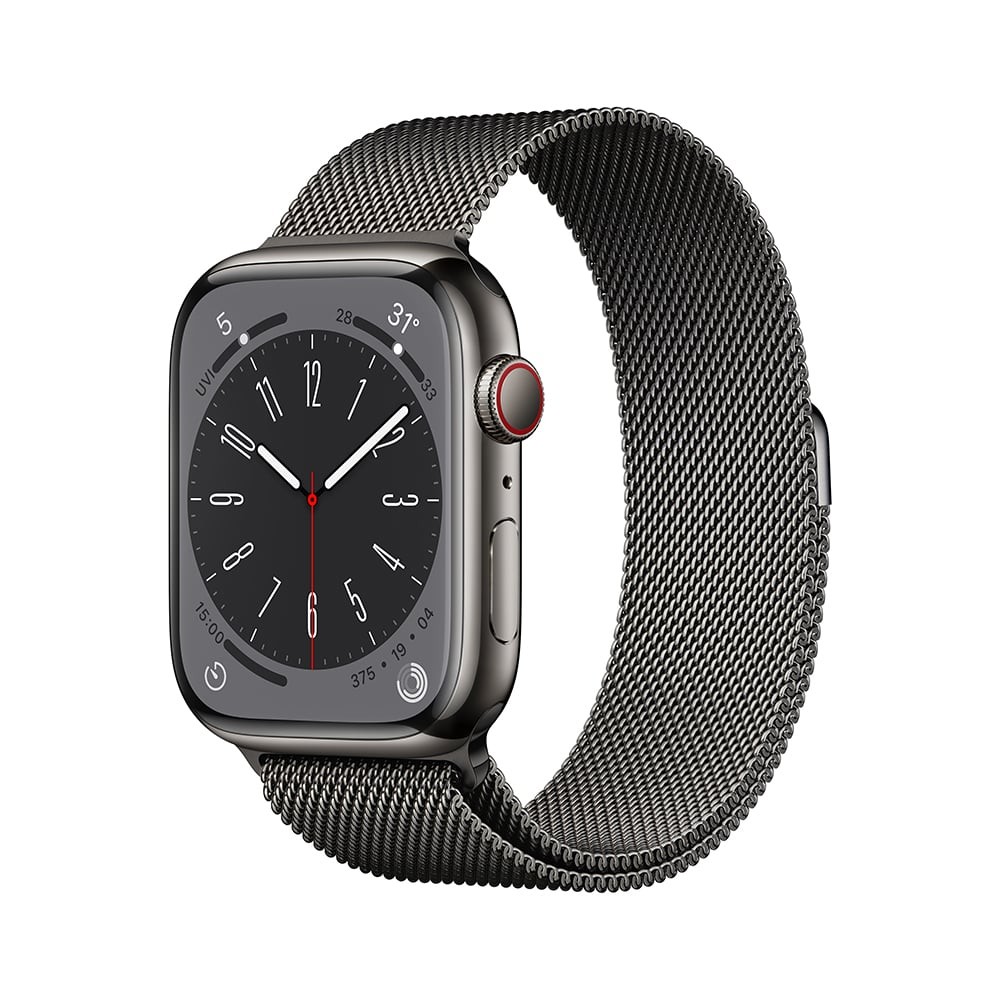 Apple Watch Series 8 GPS + Cellular 45mm Graphite Stainless Steel Case with Graphite Milanese Loop