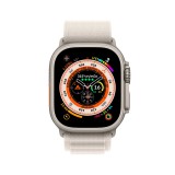 Apple Watch Ultra GPS + Cellular 49mm Titanium Case with Starlight Alpine Loop - Medium