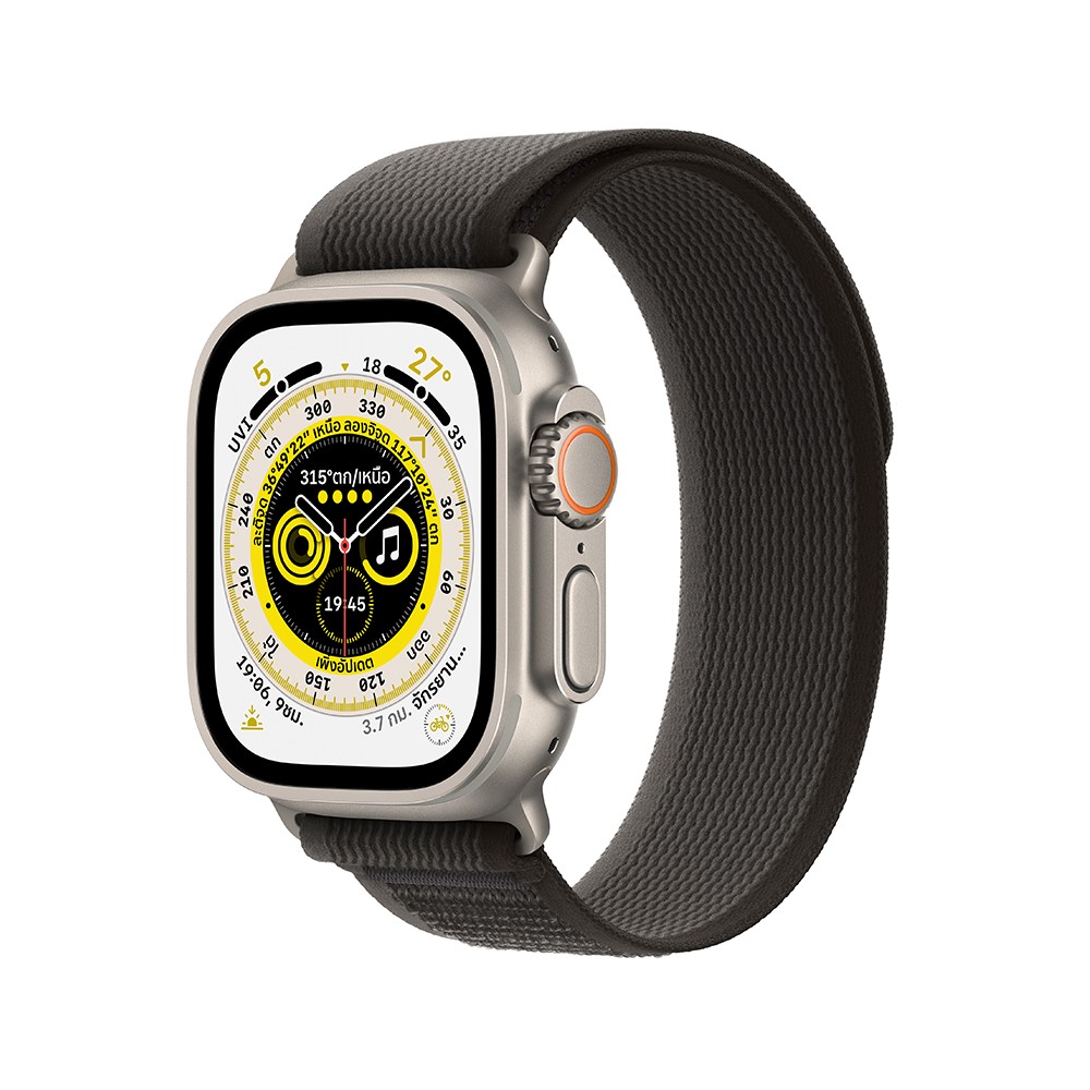 Apple Watch Ultra GPS + Cellular 49mm Titanium Case with Black/Gray Trail Loop - M/L