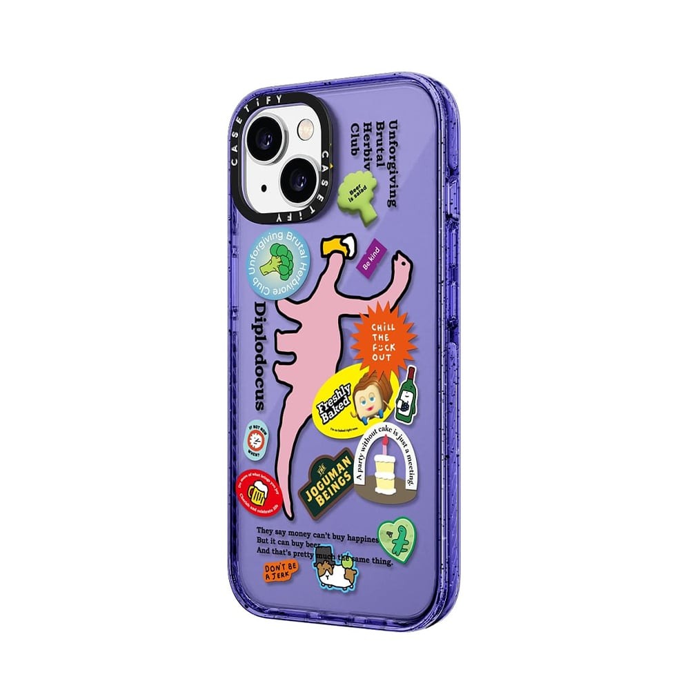 Casetify เคส iPhone 14 Plus Impact Crush Diplodocus Sticker Education
