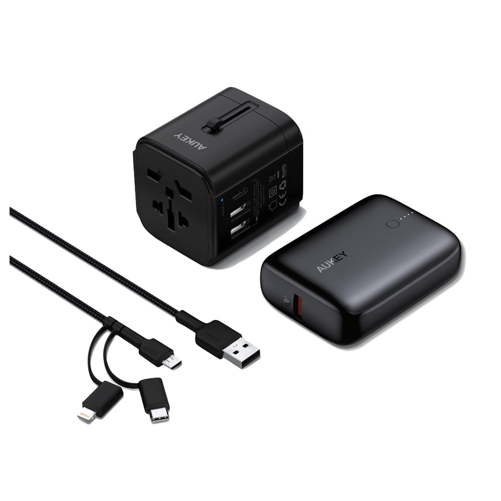 AUKEY World Travel Kit 3 In 1 TK 4 Black Education   AUKEY World Travel Kit 3 In 1 (TK 4) Black 3 