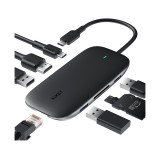 AUKEY Port Hub  8-in-1 USB-C to USB-A, HDMI, SD & MicroSD and PD 100W (CB-C71) Black