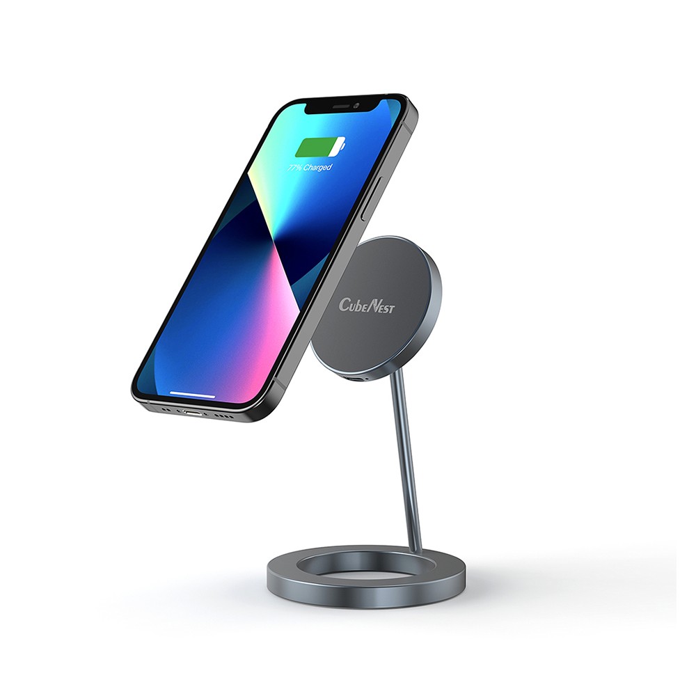 ที่ชาร์จไร้สาน CubeNest Wireless Charger Magnetic Stand 15W Grey