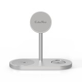 ที่ชาร์จไร้สาน CubeNest 3-in-1 Wireless Charger Magnetic Stand 30W Silver
