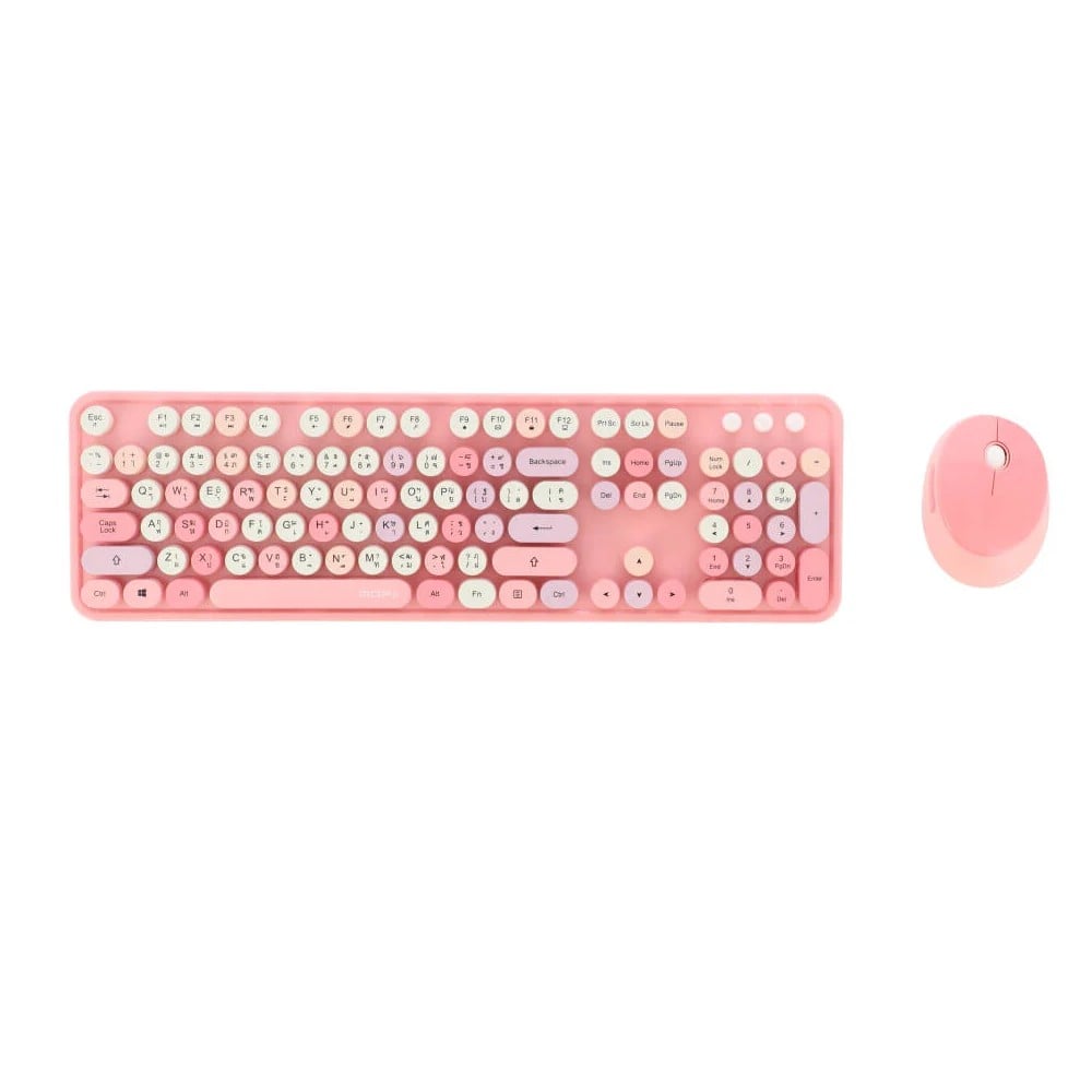 เมาส์และคีย์บอร์ด MOFii Wireless Mouse + Keyboard Sweet Mixed Pink (TH/EN)