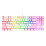 คีย์บอร์ดเกมมิ่ง Onikuma Gaming Keyboard Haru Mini RGB White/Pink