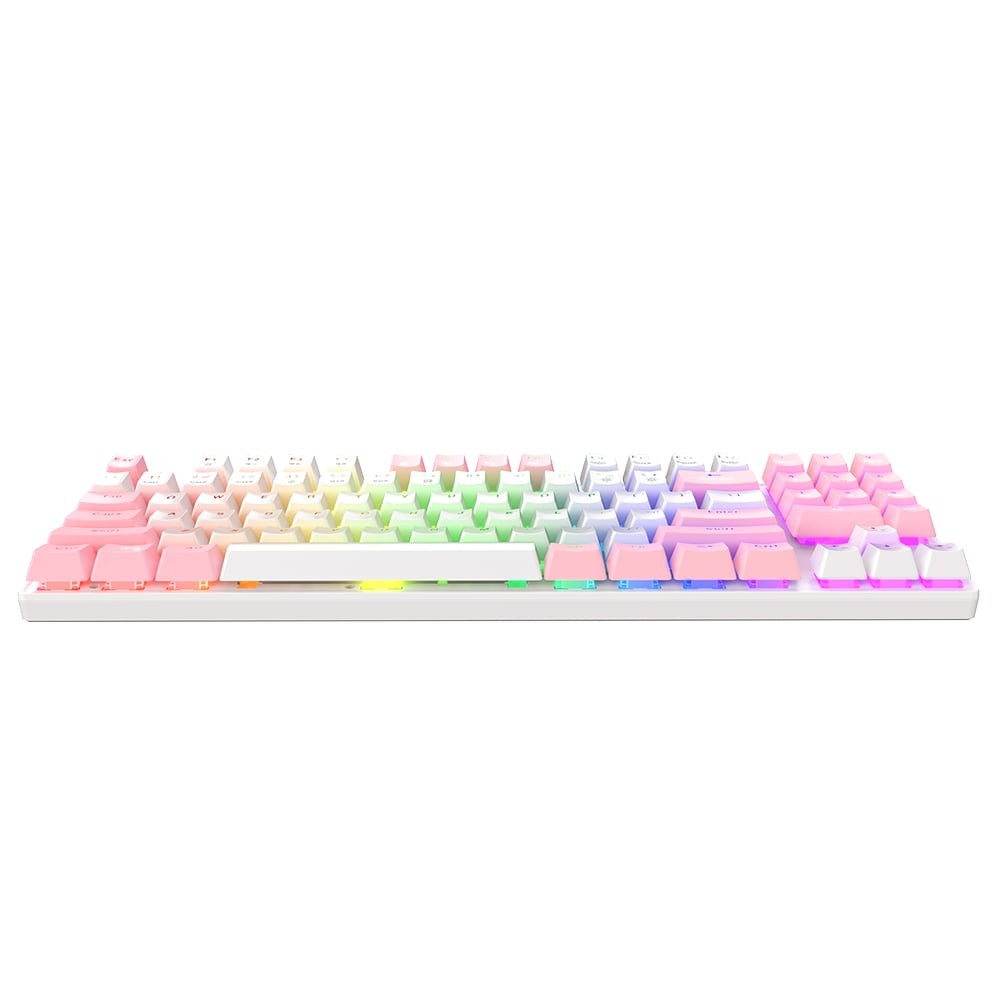 คีย์บอร์ดเกมมิ่ง Onikuma Gaming Keyboard Haru Mini RGB White/Pink