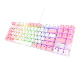 คีย์บอร์ดเกมมิ่ง Onikuma Gaming Keyboard Haru Mini RGB White/Pink