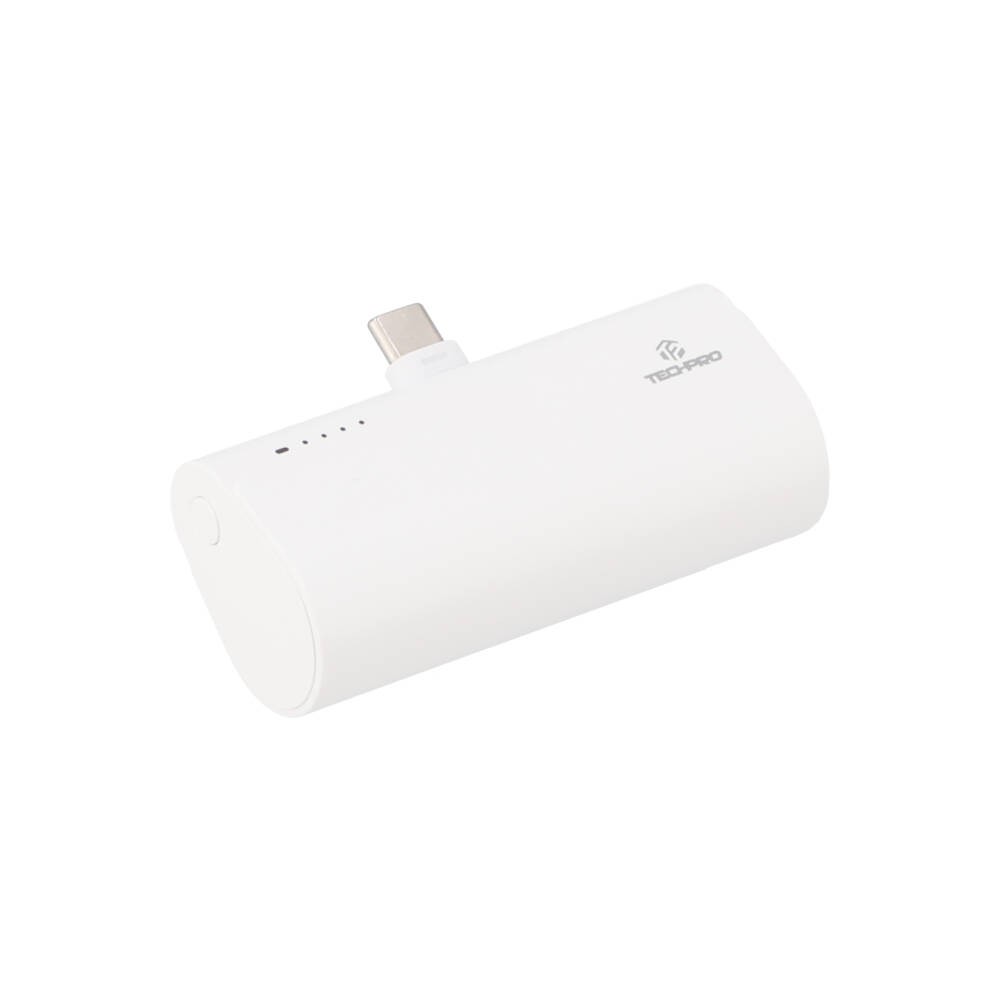 พาวเวอร์แบงค์ TECHPRO 5000 mAh Type-C 20W output P5-C White